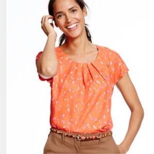 BODEN SILK BLEND SHORT SLEEVE ROUND NECKLINE BLOUSE ~ SIZE 6